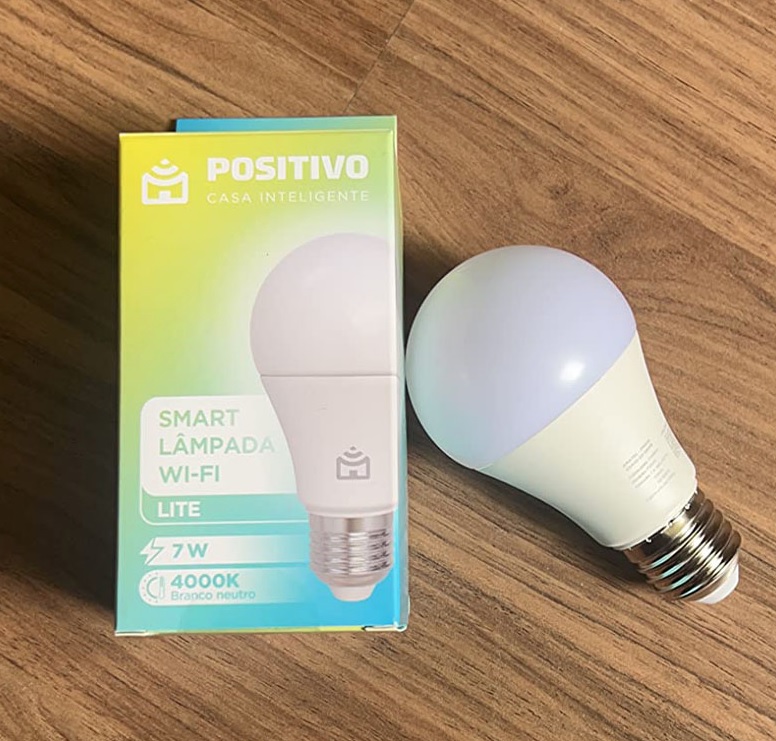 Smart Lâmpada Wi-fi Lite Positivo Casa Inteligente, Iluminação Branca, 7w, 700 Lúmens, Led, Bivolt, Compatível Com Alexa E Google Assistente