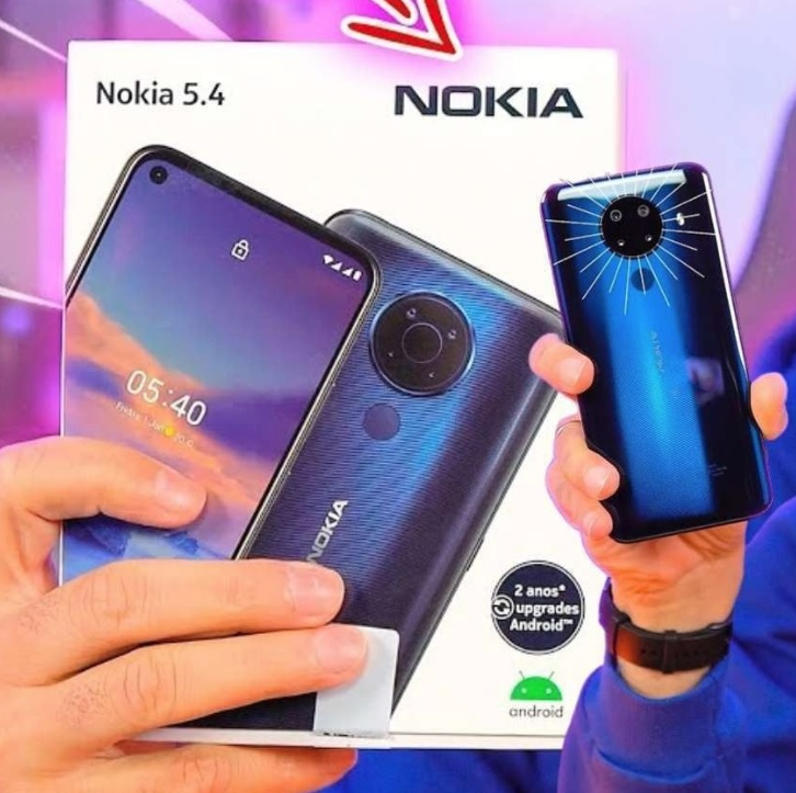 Smartphone Nokia 5.4 128GB Azul 4G 4GB RAM 6,39” – Câm. Quádrupla + Selfie 16MP com Pacote Office