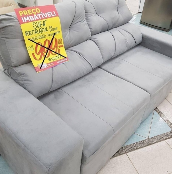 Sofá Retrátil Reclinável 3 Lugares Suede – Bipartido Phormatta Evolution SMP
