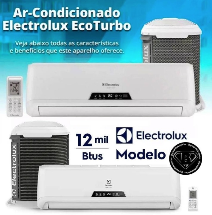 Ar Condicionado Split Hi Wall Electrolux Ecoturbo 12000 BTU/h Quente e Frio VI12R/VE12R 220 Volts