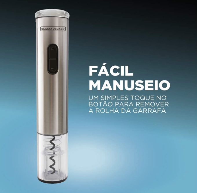 BLACK+DECKER Abridor de Vinho Prata WINE INOX