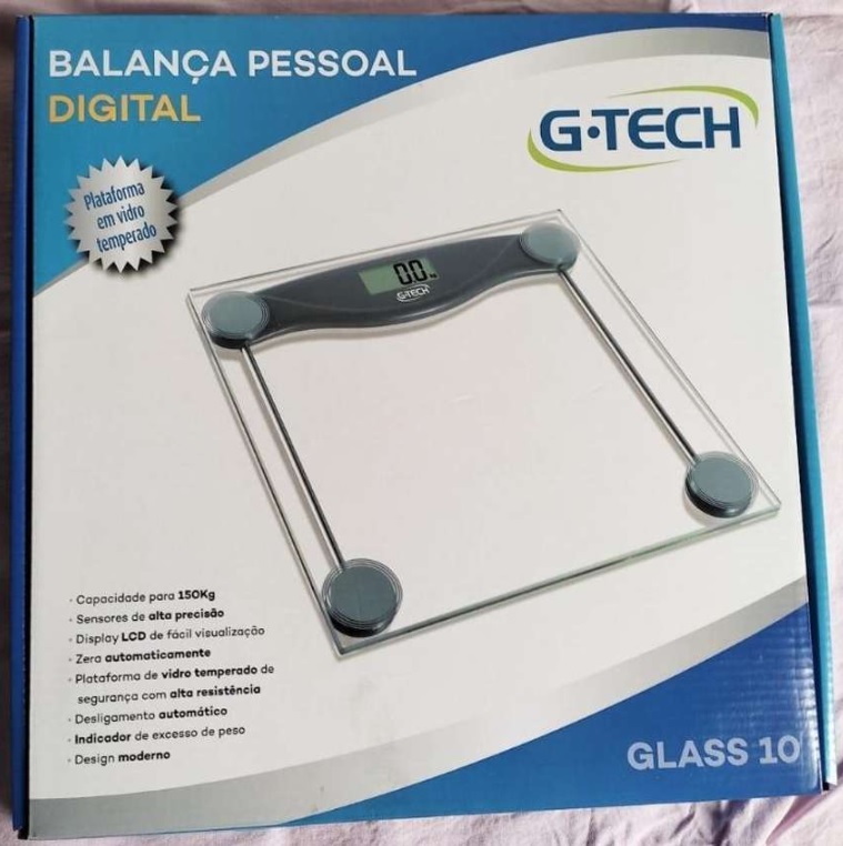 Balança Digital G-Tech BALGL10 em Vidro Temperado – Transparente