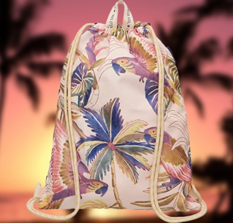 Bolsa Praiana Aquarela Tropical Farm Estampada