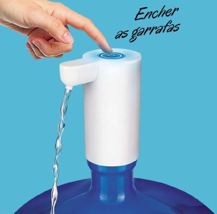 Bomba Elétrica Slim Para Galão de Água Recarregável USB Branca BMB0662 – Euro Home
