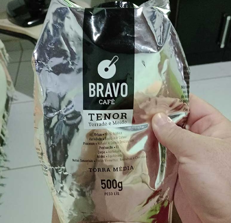 Café Tenor Torrado e Moído, Bravo Café, Frutas Vermelhas, 500g, Pacote de 1