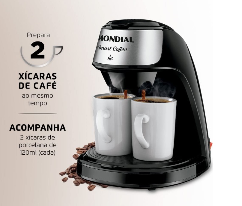 Cafeteira Mondial 2 xícaras Smart Coffee C-42-2X-BI CAFETEIRA C-42-2X-BI 127V/60HZ 2 XÍCARAS