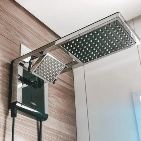 Chuveiro Acqua Duo 220V 7800W, Lorenzetti, 7510104, Preto/Cromado, Pequeno