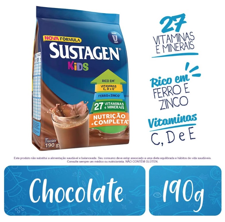 Complemento Alimentar Sustagen Kids Chocolate Sachê 190g