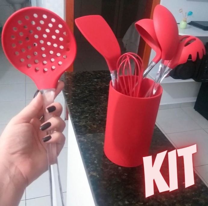 Conjunto de Gadgets de Silicone 7 Peças Euro Vermelho