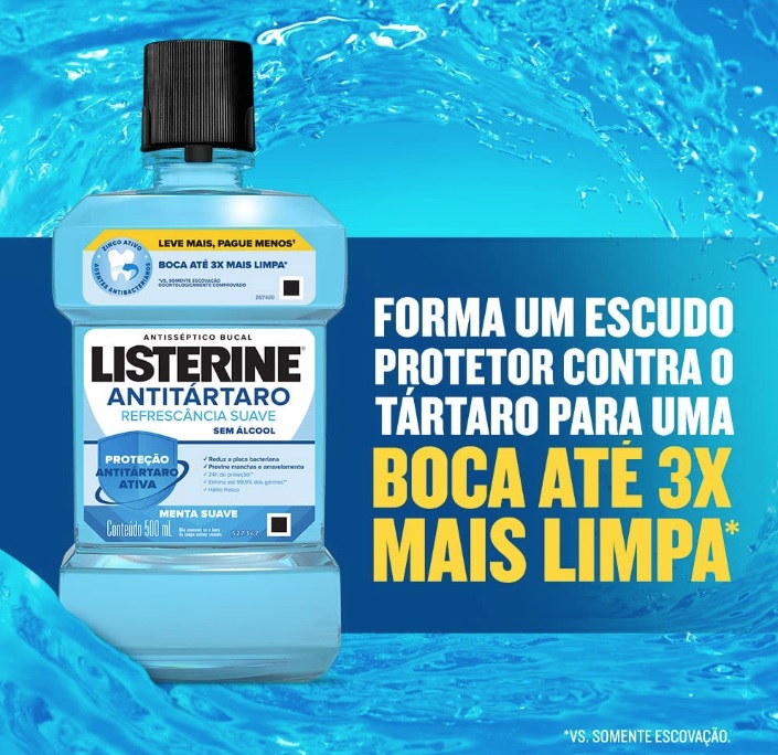Enxaguatório Bucal Tartar Control Zero, Listerine, 500ml