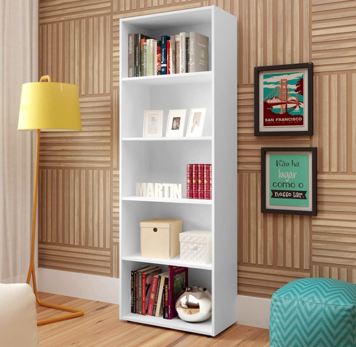 Estante Livreiro com 5 nichos MULTY cor Branco – Artely