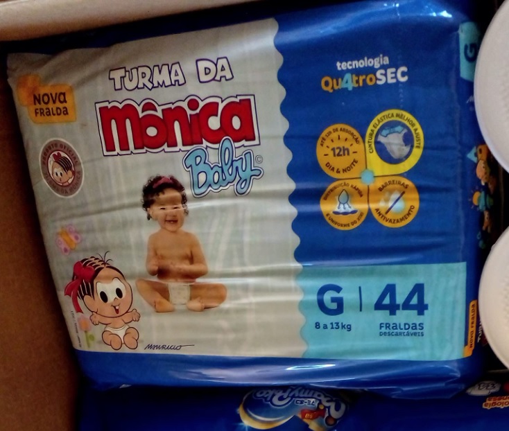 Fralda Turma da Mônica Baby Mega G 44 Unidades