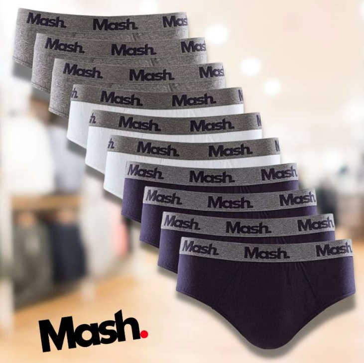 Kit 10 Cuecas Slip Algodão, Mash, Masculino