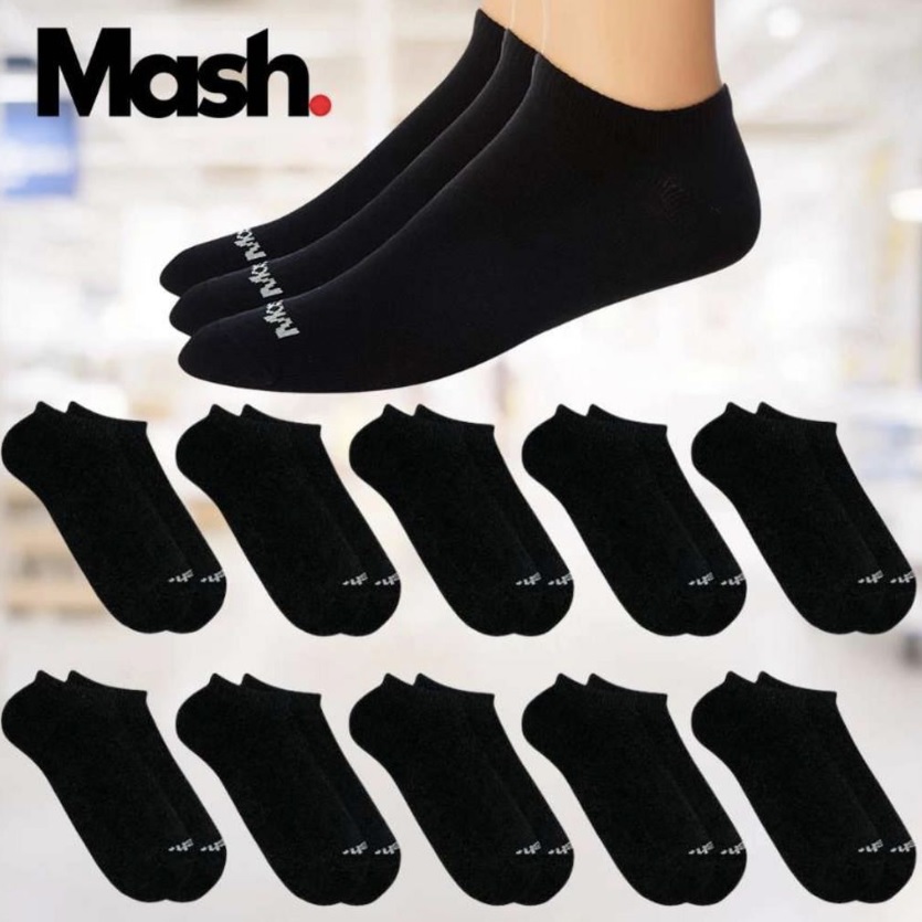 Kit 10 Meias Invisível Algodão, Mash, Masculino