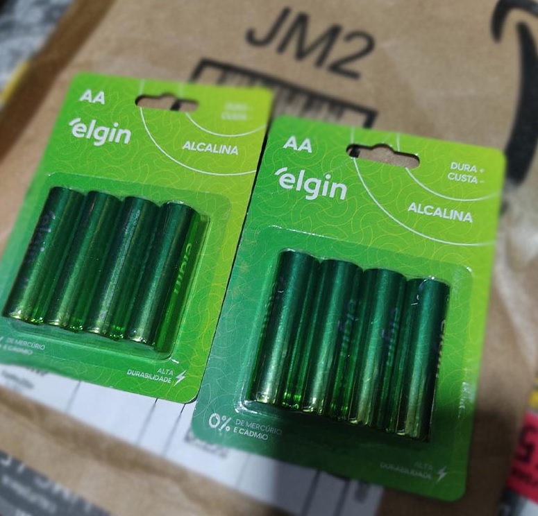 Kit Pilhas Alcalinas com 4X AA, Elgin, Baterias