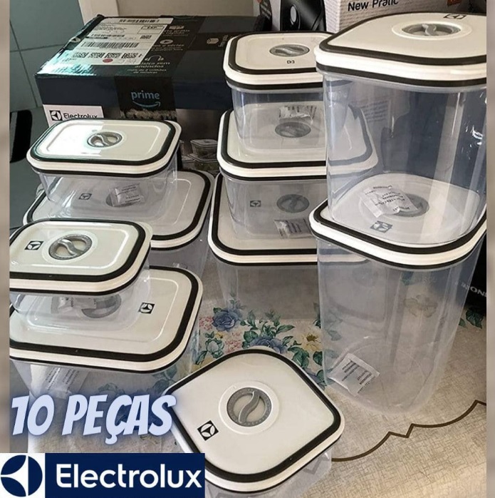 Kit Potes de Plástico Hermético, 10 unidades, Electrolux