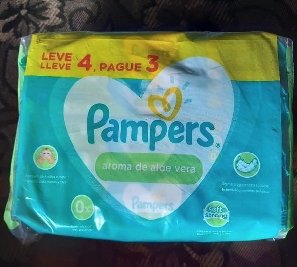 Lenços Umedecidos Pampers Aroma de Aloe Vera 192 Unidades