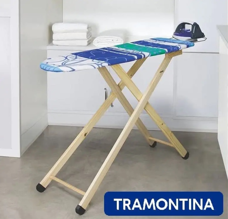 Mesa de Passar Em Madeira Maciça Com Suporte Para Ferro, Pés Antiderrapantes In Casa – Tramontina”