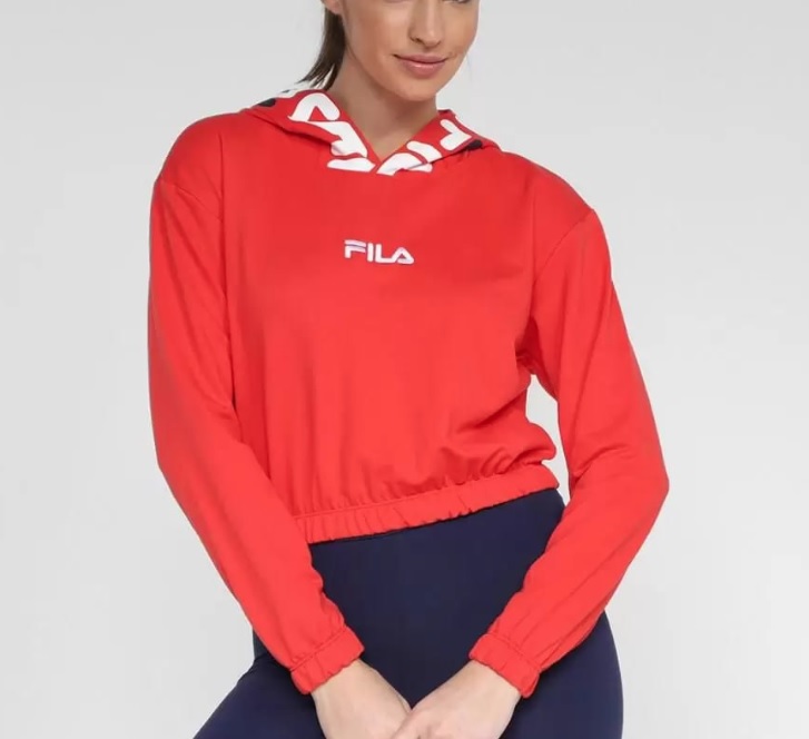 Moletom Fila Cropped Letter c/ Capuz Feminino
