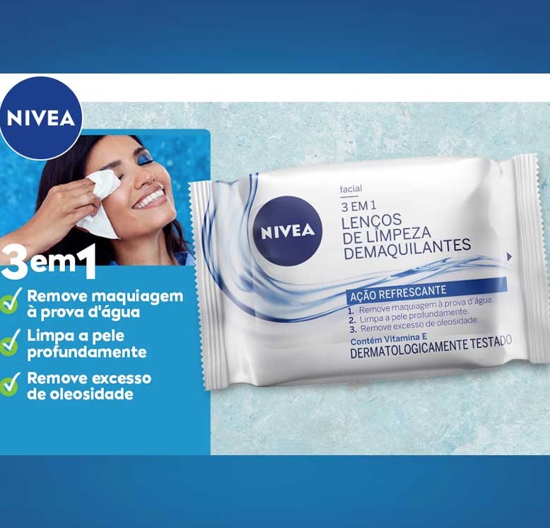 NIVEA Lenços de Limpeza Demaquilantes 3 em 1 – 25 unidades