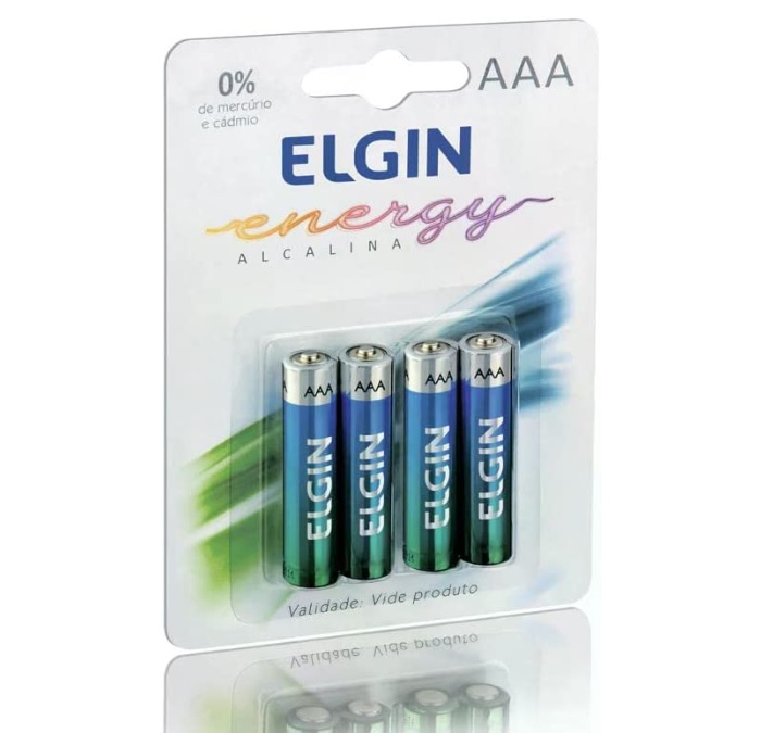 Pilha Aaa 1,5v Elgin Alcalina Blister 4 Peças