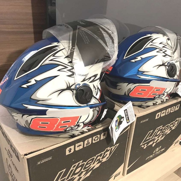 Capacete aberto New Liberty Three GP 88 Azul Pro Tork