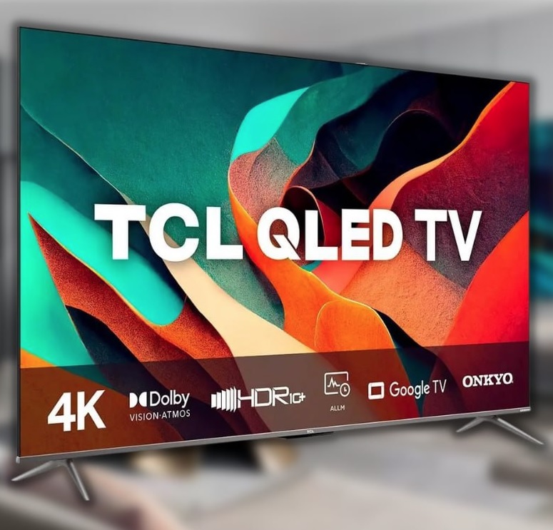 Smart TV 50 Polegadas TCL QLED 4K UHD, 3 HDMI, 2 USB, Bluetooth, Wi-Fi, (Google Assistant, Dolby Vision Atmos, Preto Chumbo – 50C635