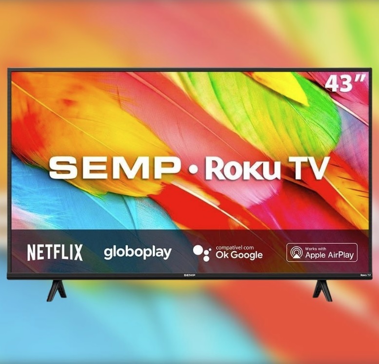 Smart TV Semp LED 43 Polegadas Full HD Wi-Fi HDMI USB Roku 43R6500