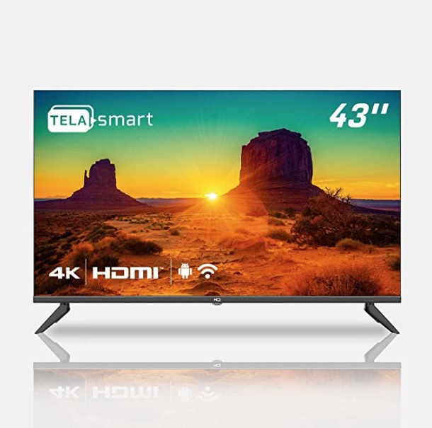 Smart TV HQ 43″ Full HD HDR tela sem bordas Android 11 design Slim Processador Quad Core Espelhamento de tela HQSTV43N