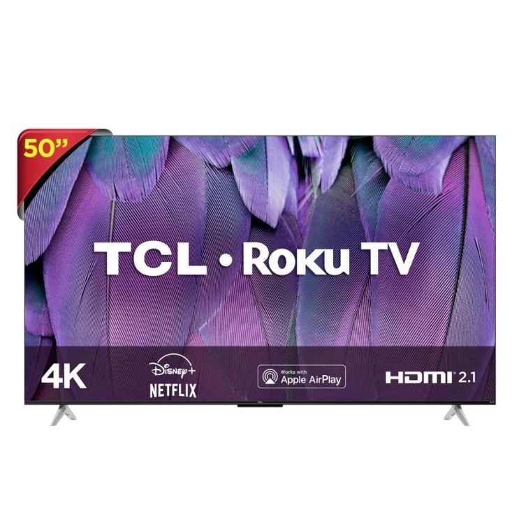 Smart TV LED 50″ 4K TCL Roku TV RP630 WiFi, Dual Band, 4 HDMI, 1 USB, Controle por Aplicativo, Google Assistant, Alexa e Apple Homekit