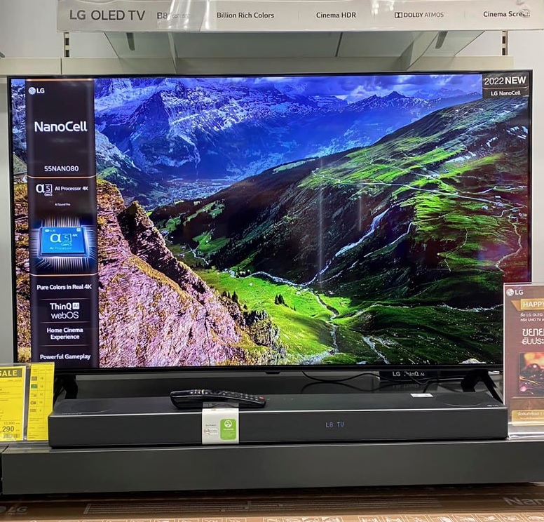 Smart TV LED 55′ 4K UHD LG 55NANO80SQA NanoCell – IA LG ThinQ, Alexa