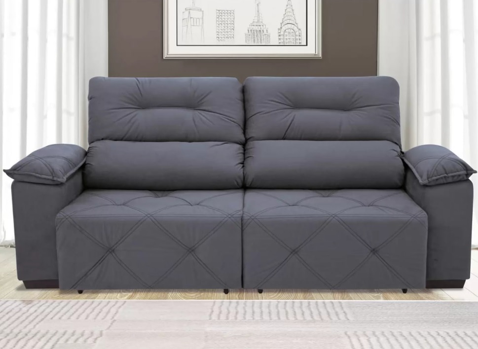 Sofá Retrátil Reclinável 3 Lugares Suede Moviment – Grazzia Linoforte