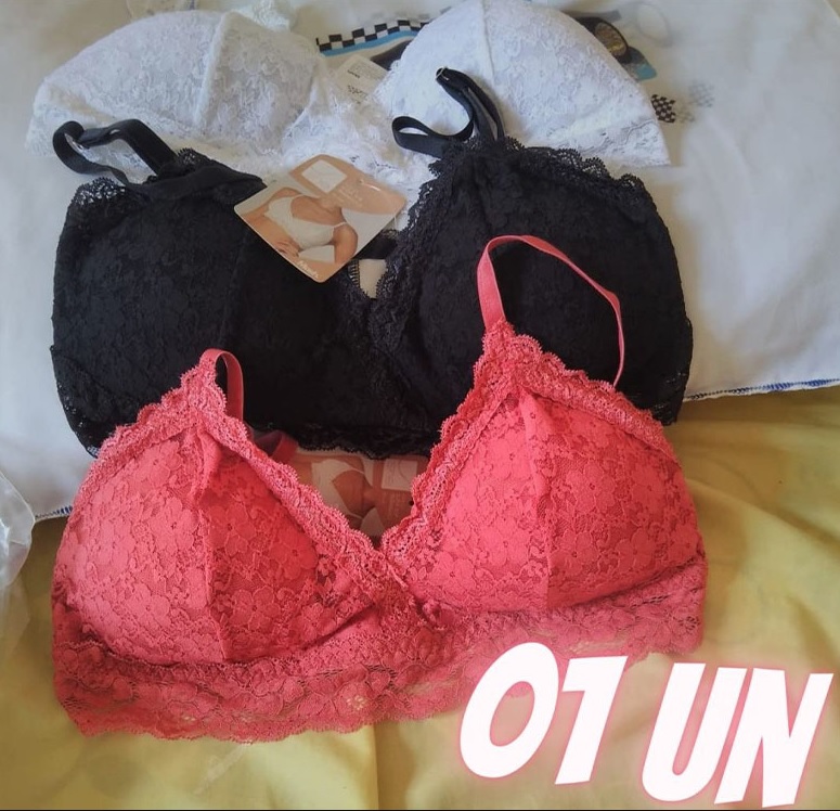 Sutiã Top Triangulo Renda, She, Feminino