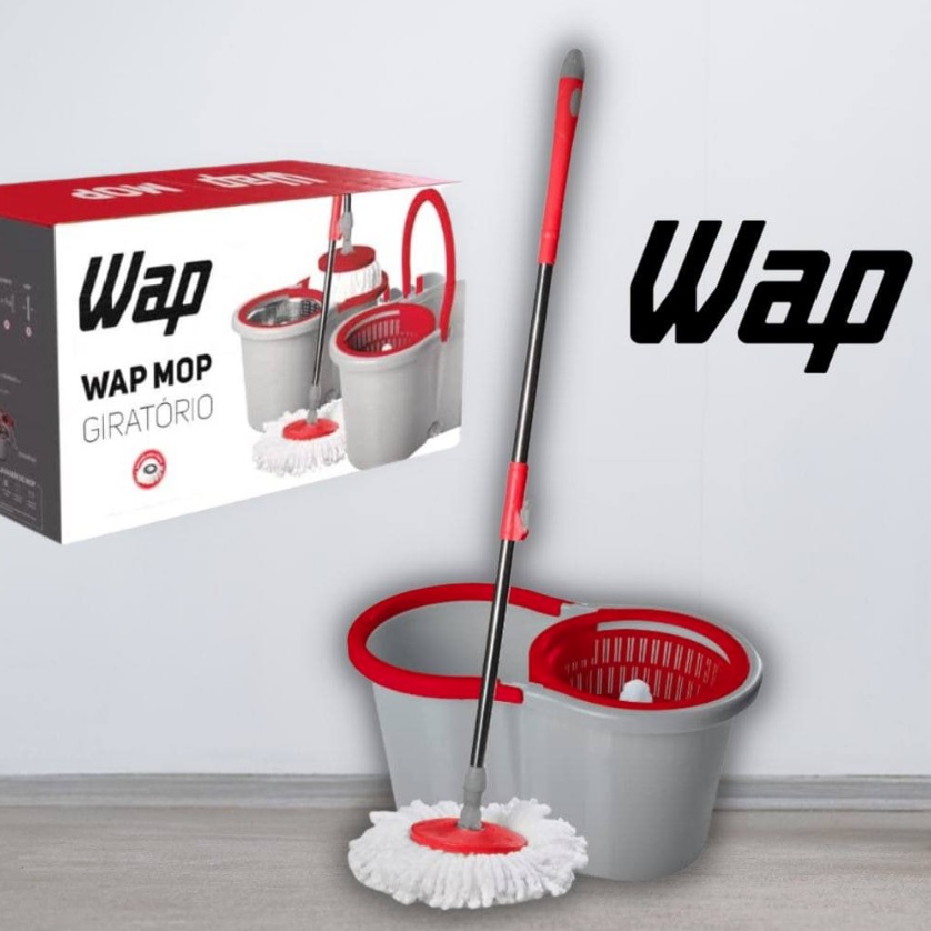 WAP MOP GIRATÓRIO Esfregão Multiuso para Limpeza Balde Centrífuga 14 Litros