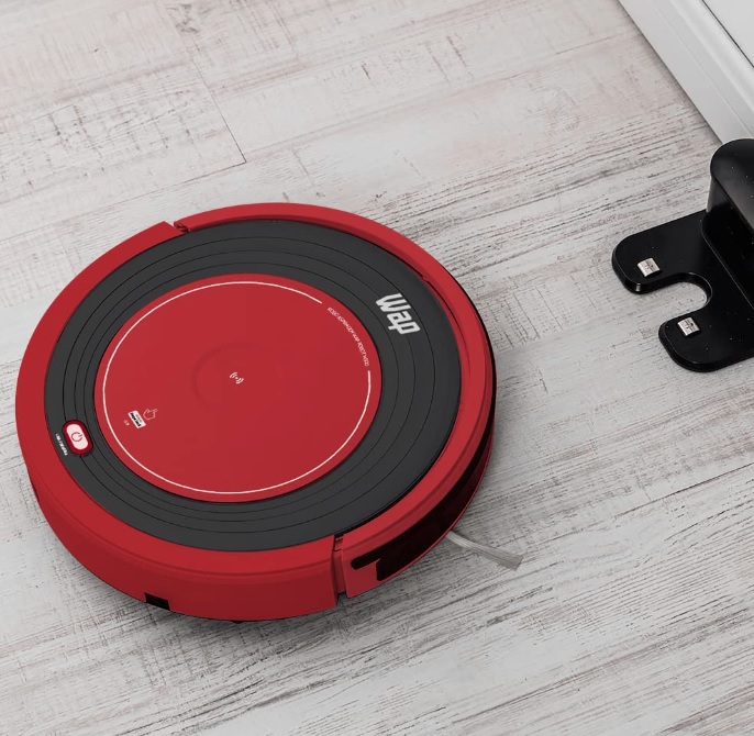Aspirador de Pó Robô WAP ROBOT W300 Bivolt Automático Limpeza Varre Aspira Controle Remoto e Base de Autorrecarga