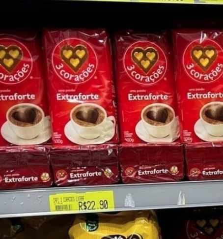 Café, Torrado e Moído, Extra Forte, Pacote, 500g, 3 Corações