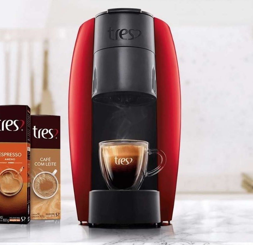Cafeteira Espresso TRES LOV Multibebidas – Vermelha