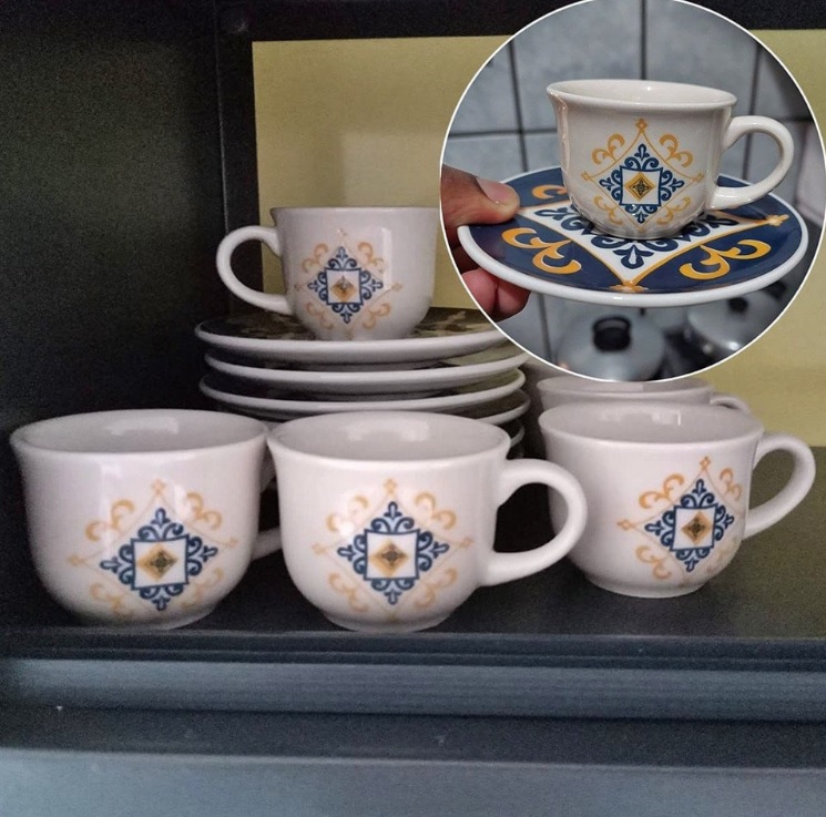 Conjunto De 6 Xícaras Pequenas 65 Ml Com Pires Floreal São Luís – Oxford