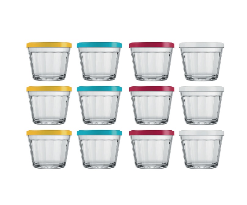 Conjunto de Tigelas com Tampa Copo Americano em Vidro 150 ml – 12 Peças