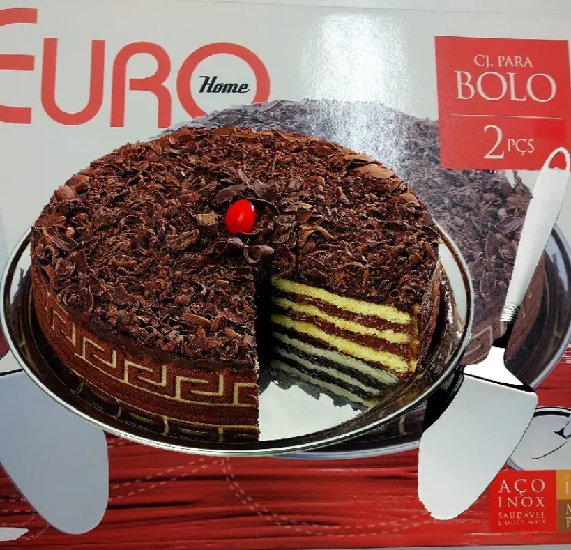 Conjunto para Bolo 2 Peças Euro Inox