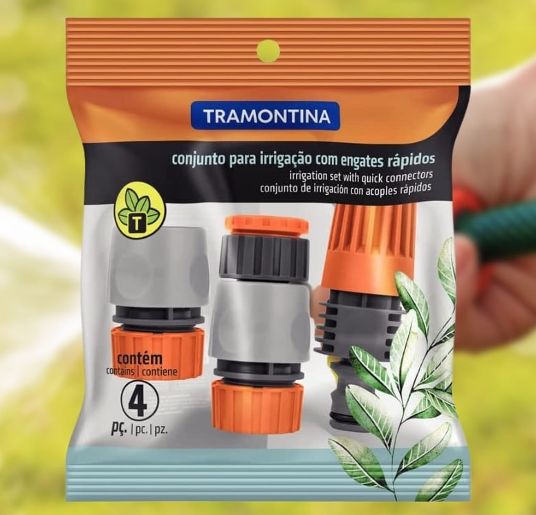 Conjunto para Irrigação Tramontina 78580610 com Engates Rápidos e Esguicho
