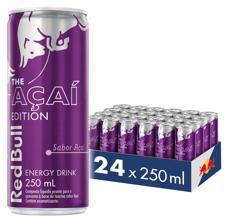 Energético Red Bull Energy Drink, Açaí, 250ml (24 latas)