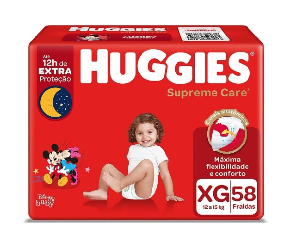 Fralda Huggies Supreme Care XG 58 unidades