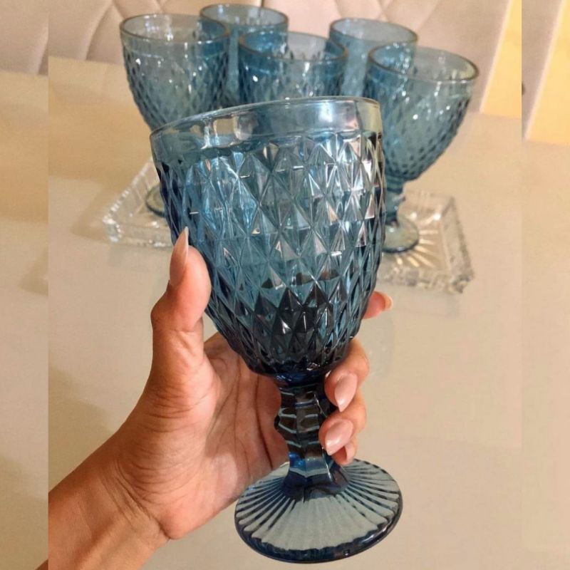 Jogo de Taças de Vidro 330ml 6 Peças Haus – Bico de Jaca Empire