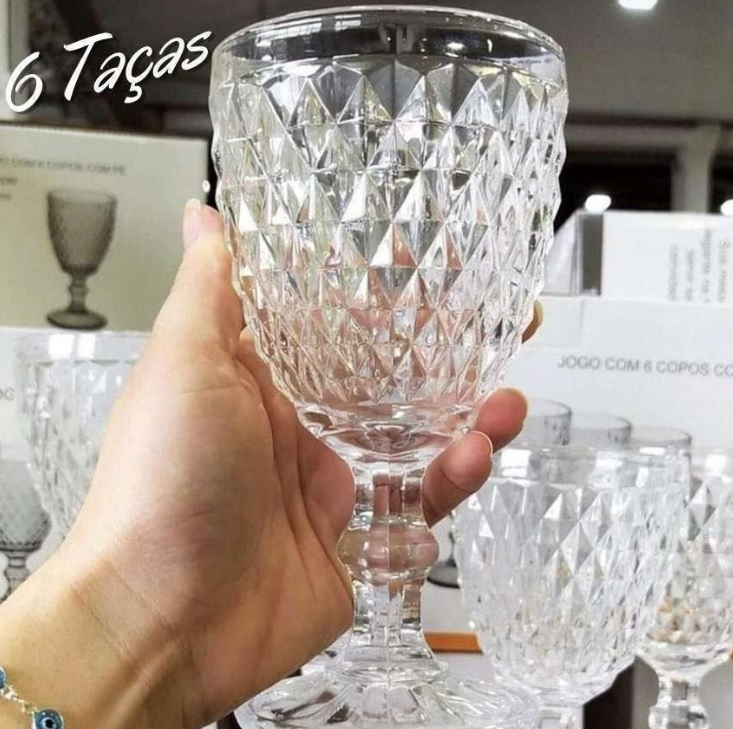 Jogo de Taças de Vidro 330ml 6 Peças Haus – Bico de Jaca Empire