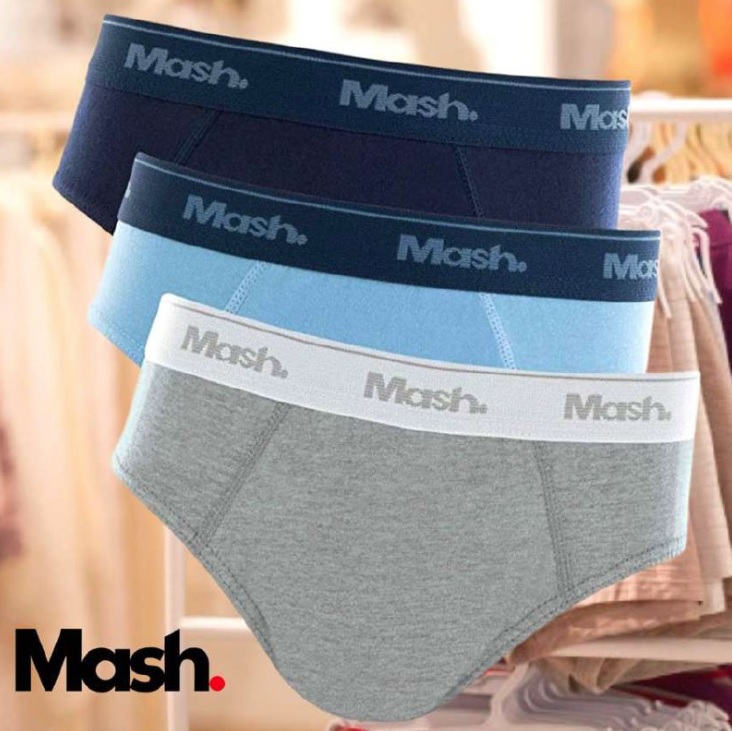 Kit 3 Cuecas Slip Algodão Infantil, Mash, Meninos