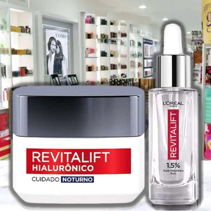 Kit Sérum Preenchedor Facial Anti-idade 30ml + Creme Facial Anti-Idade L’Oréal Paris Revitalift Hialurônico 49g