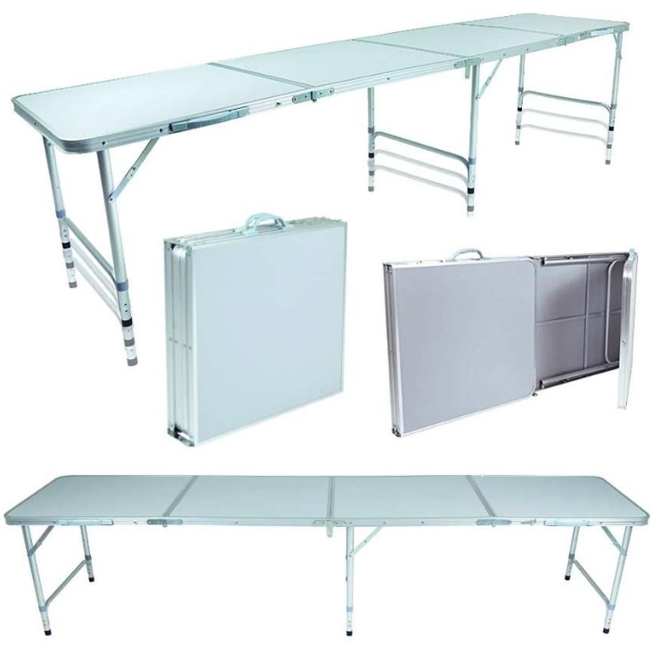 Mesa de Alumínio Dobrável Brisa 2.39M X 62 cm