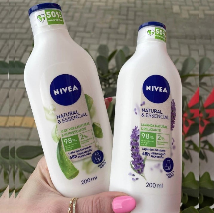 NIVEA Hidratante Corporal Natural&Essencial Aloe Vera Refrescante e Lavanda Relaxante 200ml, Nivea