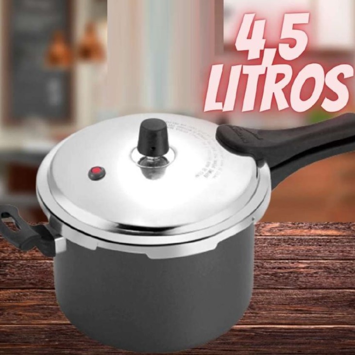 Panela De Pressão Fast Fechamento Externo Cozimento Rápido Alumínio Nacional 4,5 Litros